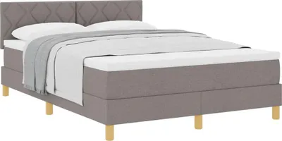 Produktbild von SYFAX™ Boxspringbett mit Matratze Taupe 140 x 200 cm Stoff