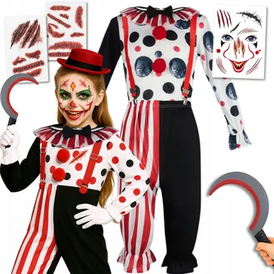 Produktbild von Hopki Halloween Clown Kostüm für Kinder 140/146 cm