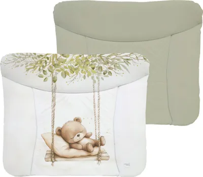 Produktbild von Ceba Baby® weiche Wickelauflage 75x72 cm  - Baby Wickelunterlage- Wickeltischauflage für Junge und Mädchen - Wasserdicht, abwaschbar - ® Standard 100 -  EU - Teddybär auf der Schaukel