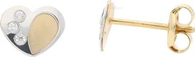 Produktbild von JuwelmaLux Ohrstecker 585 Weißgold und Gelbgold mit Zirkonia JL25-06-0141