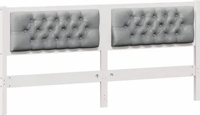 Zdjęcie produktu dla vidaXL Zagłówek inny biały i jasnoszary 160 cm lite drewno sosnowe