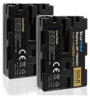 Produktbild von 2x Blumax Akku | für Sony FM500H Digitalkamera | Kapazität 2040mAh  |Spannung 7,2Volt | Video- und  Kamerazubehör