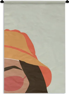 Produktbild von MuchoWow® Wandteppich Wandbehang Frauen - Sonnenbrille - Hut 60x90 cm Tapisserie Dekoration Wandtuch - Foto-Teppich - Abwaschbar