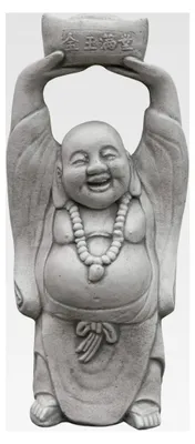 Produktbild von Buddha Statue, Steinfigur, H. 41 cm, 8 kg, Grau, frostsicher aus Steinguss für den Außenbereich