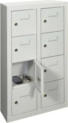 Produktbild von Kleinfachschrank - 8 Fächer - 820 x 460 x 200 mm (HxBxT) - Etikettenrahmen - reinorange/resedagrün
