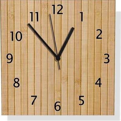 Produktbild von Wallario Design Wanduhr Holzpanele hell aus Aluverbund, Größe 30 x 30 cm