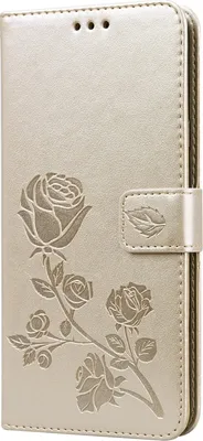 Produktbild von Mobigear Roses  Samsung Galaxy A20s Hülle Klapphülle Geldbörse - Gold