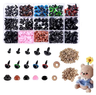 Produktbild von 462 PCS Sicherheitsaugen und Sicherheitsnasen mit Unterlegscheiben, Verschiedene Größen 6-14mm Sicherheitsaugen für Amigurumi...