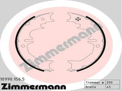 Produktbild von ZIMMERMANN 10990.156.5 Handbremsbeläge für TOYOTA LAND CRUISER (KDJ12, GRJ12) Handbremse 209mm