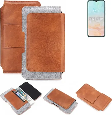 Produktbild von K-S-Trade Handyhülle Schutzhülle kompatibel mit Doogee N20 Pro Gürteltasche Holster Gürtel Tasche Smartphone Tasche Handy Hülle Polyurethan+ Filz, braun
