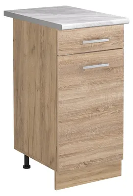 Zdjęcie produktu dla Szafki kuchenne Vicco R-Line Sonoma/Dąb goldkraft 40 cm blat roboczy Marmur, Model 61175