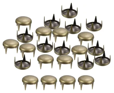 Productafbeelding van Ronde koepelrivetten - 160 stuks van messing - voor leerbewerking, kleding en accessoires - 8 mm, bronskleurig