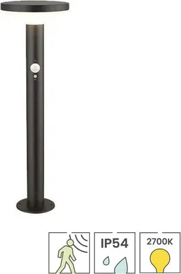 Produktbild von Solar LED-Sockelleuchte Darwin mit Sensor | Bewegungsmelder | Gartenwegleuchte | IP54 | 2700K
