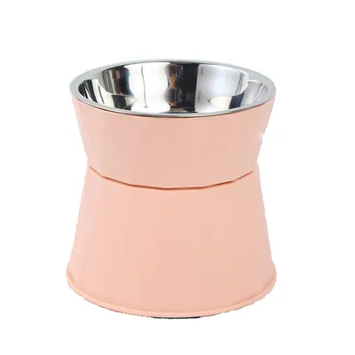 Produktbild von Heikoeco® Edelstahl-Katzenschüssel mit hohem Fuß | Erhöhte Basis | Stabil und kippfest | Abnehmbares Design | Große Kapazität mit 14 cm Durchmesser