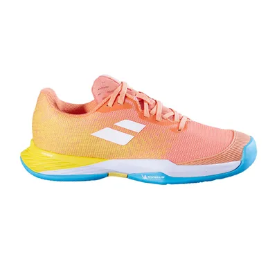 Produktbild von Babolat Jet Mach 3 Clay Junior Sandplatz Tennis Tennisschuhe Sportschuhe orange/gelb/weiß/blau 33S24887-6018, Schuhgröße:40 EU