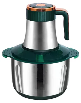A food processor on a white background.