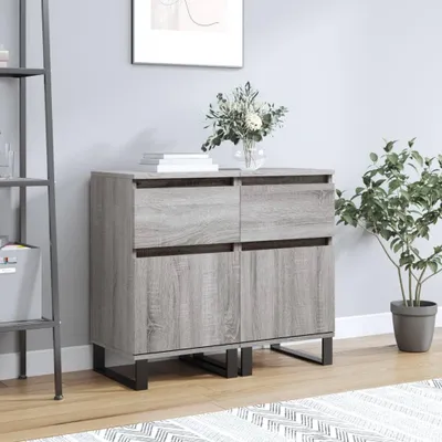 Produktbild von vidaXL Sideboards 2 Stk. Grau Sonoma 40x35x70 cm Holzwerkstoff