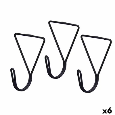 Obrázek produktu pro Věšák černý kovový trojúhelníkový set 3 kusů (6 kusů)