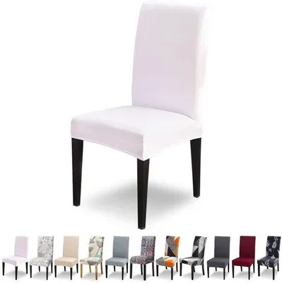 Productafbeelding van Ibenzoa® Stretch stoelhoes set van 6 – elegante, moderne, wasbare universele hoezen van polyester/Elasthan, geschikt voor rugleuningen van 40–60 cm en een zitbreedte van 39–40 cm