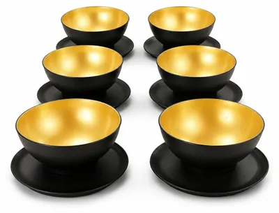 Produktbild von TUPPERWARE Allegra Dessert-Schälchen 275 ml (6) schwarz gold Schalen Goldie