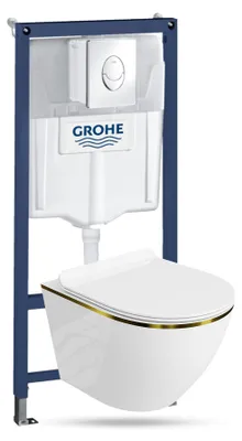 Produktbild von LAVITA WC-Set SOFIGOLDLINE GROHE Solido spülrandlos Silber rund