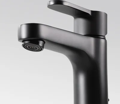 Produktbild von Schwarz  Waschtischarmatur  Einhebelmischer  Messingkörper Badarmatur Wasserhahn fürs Bad Waschbecken Armatur mit Ablauf