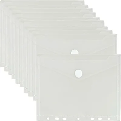 Produktbild von 10 Stück Dokumententasche A5, Umschlagmappen zum Abheften Dokumentenmappe, Sichttaschen mit Klettverschluss,Brieftaschen Tasche für Papierkram, Dokumente, Quittungen, Bürobedarf (22.5 * 18cm)