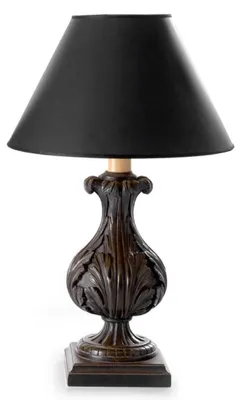 Produktbild von Casa Padrino Luxus Barock Tischleuchte Antik Dunkelbraun / Schwarz Ø 19 x H. 48,5 cm - Prunkvolle Barockstil Schreibtischleuchte mit Lampenschirm - Luxus Qualität - Italy