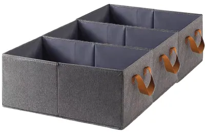 Image de Lot de 3 rangements pour armoire – Grandes boîtes de rangement pliables en tissu, rangements pour armoire, système de rangement pour armoires et étagères, vêtements, pantalons