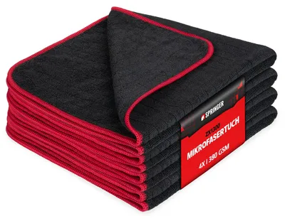 Zdjęcie produktu dla Ściereczki z mikrofibry do samochodu - 40 x 40 cm - 380 GSM - Zestaw 4 szt.