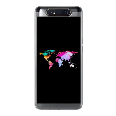 Produktbild von MuchoWow® Handyhülle Schutzhülle Hülle für Samsung Galaxy A80 Weltkarte - Farbe - Aquarell Silikon Softcase Handy Hülle - Schutzdeckel