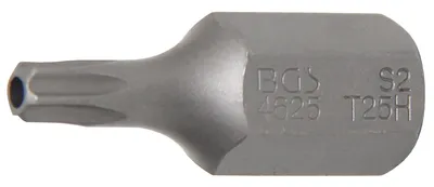 Image de BGS Embout Longueur 30 mm Entraînement Hexagone extérieur 10 mm (3/8") Profil en T (pour Torx) avec alésage T25 - 4625