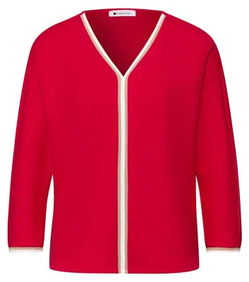 Produktbild von shirt w.striped panel 17504 salsa red Größe 34