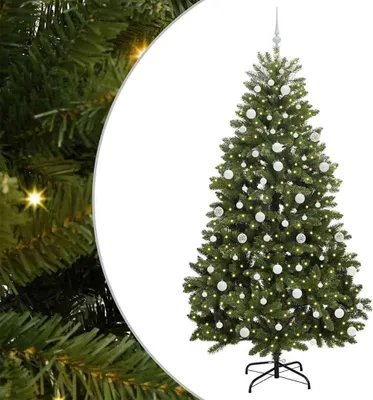 Zdjęcie produktu dla Sztuczna choinka z 300 diodami LED Zielony 210 cm PVC i Metal