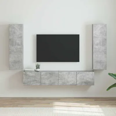 Zdjęcie produktu dla Maison Exclusive - Szafka pod telewizor, 2 sztuki, płyta drewniana, imitacja betonu