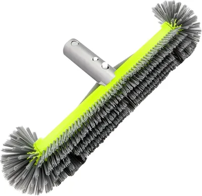 Imagen del producto de Cepillo para piscina, 43 cm, cerdas de nylon, mango de aluminio, para la limpieza de piscinas