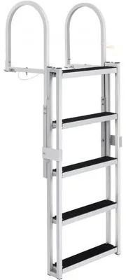Zdjęcie produktu dla Aluminiowa drabina z 5 stopniami – nośność do 159 kg – regulacja wysokości w zakresie 170–200,5 cm – lekka drabina aluminiowa – odstępy co 10 cm