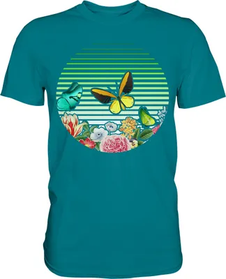 Produktbild von Garten Schmetterlinge T-Shirt – Diva Blue / XXL