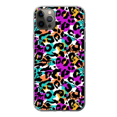Produktbild von MuchoWow® Handyhülle Schutzhülle Hülle für iPhone 13 Pro Max Pantherdruck - Regenbogen - Weiß Silikon Softcase Handy Hülle - Mobiltelefon