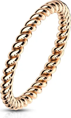 Produktbild von Damen Ring Edelstahl Geflochten Herren Stapelring Bandring Autiga® rosegold 57 - Ø 18,14 mm
