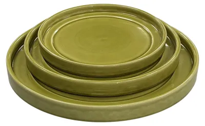 Produktbild von Provencelia Keramik Untersetzer BASE Gelb, Ø40 x H5 cm, frostbeständig, handgefertigt, glasiert, Outdoor, Garten, Terrasse, winterfest