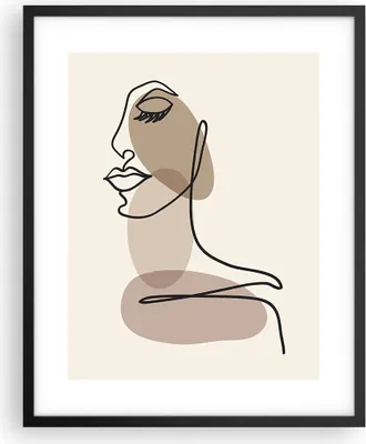 Produktbild von Gerahmtes Poster - Schwarzer Rahmen - Linie Kunst Boho - 40x50 cm - Wand Bild - Wanddeko - Wandbilder - Kunstposter - Wandposter - Bilderrahmen - Bilder - Kunstdruck - Wanddekoration - P2BPA40x50-4728