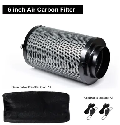 Obrázok produktu pre Growboxový vzduchový filter – ventilačný filter 15 cm – na odvetrávanie growboxu – pre hydroponické pestovanie a indoor pestovanie – výfukový filter – na čistenie vzduchu