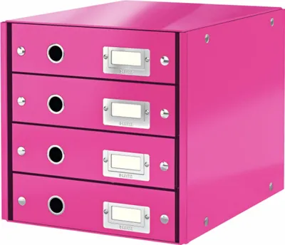 Image de LEITZ Schubladenbox Click & Store WOW, 4 Schbe, rose