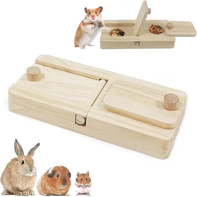 Produktbild von Hamsterspielzeug Holz, 2-in-1 Snackversteck, für Hamster, Meerschweinchen, Chinchillas, Gerbils