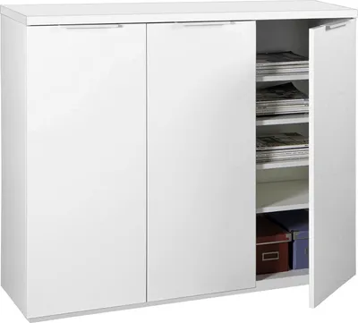 Produktbild von Kommode - 120 x 103 cm - 3 Türen - Weiß Hochglanz
