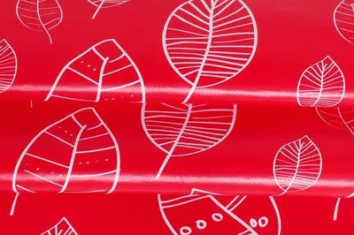 Produktbild von Ibenzoa® Wasserabweisende rechteckige Tischdecke mit Blättermuster, Rot, 140 x 200 cm