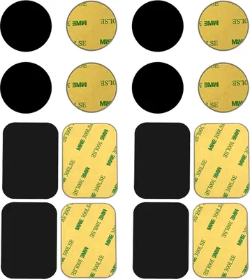 Produktbild von 8 Stück selbstklebende Metallplatten-Aufkleber für magnetische Autohalterung, magnetischer Telefonhalter (schwarz)