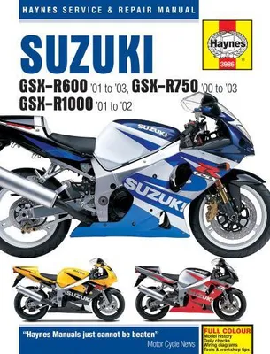 Zdjęcie produktu dla Suzuki GSX-R600 (01 - 03), GSX-R750 (00 - 03), GSX-R1000 (01 - 02) Haynes Repair Manual