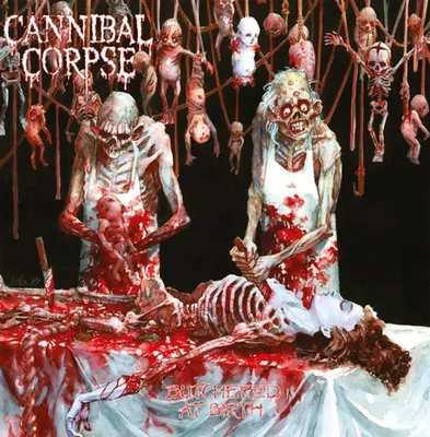 Obrázek produktu pro Cannibal Corpse - Butchered At Birth (Limited Edition) (Reissue) (White With Red Splatter Coloured) (LP)